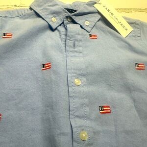 Janie and check boys American flag button down. New with tags!